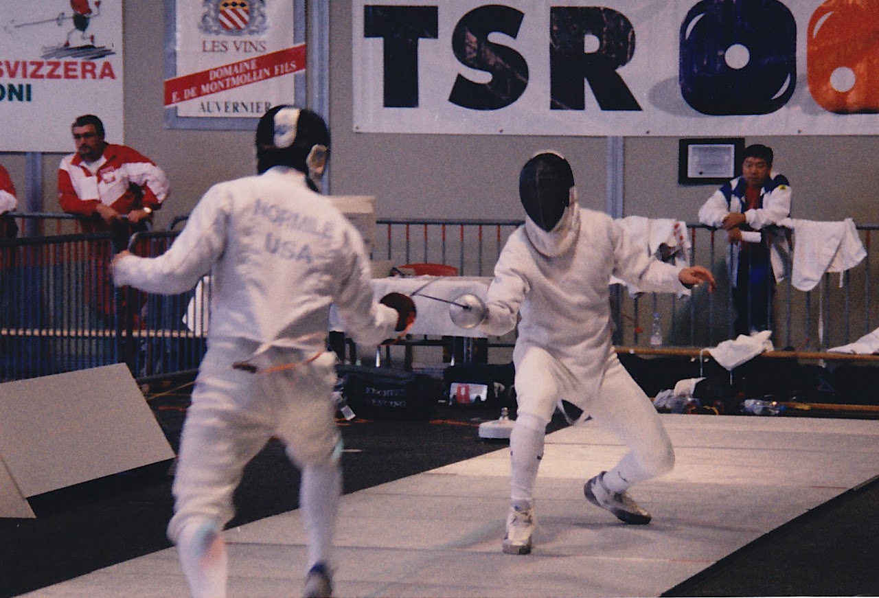 Fencing coaching session